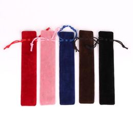 Velvet Pen Pouch Holder enkele potloodtas Mini Drastring Pen Case met touwvergrendelingscadeauzakje