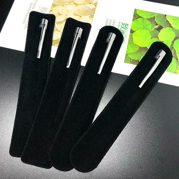 Pochette à stylo en velours porte-sac de rangement pour crayon unique étui à stylo de couleur noire pour fontaine à bille roulante/stylo à bille 100
