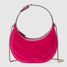 Fluwelen schoudertassen Topkwaliteit Marmont handtassen portemonnee modebrieven ontwerper halve maan crossbody tassen kettingportemonnees gouden hardware