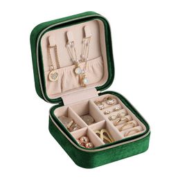 Velvet kleine sieradendoos kettingring opslag Organisator Mini Jewelry Case Sieraden Travel Organizer voor bruiloftsvoorstel
