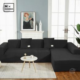 Velvet Sofá Cubierta elástica para sofás negro grueso Couch cubierta sofá sofis cover salón cubierta de sofá ajustable para sala de estar