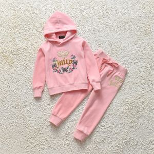 Chándal de terciopelo Conjunto deportivo de terciopelo para primavera/otoño para niñas, jersey de manga larga, sudadera y pantalones tipo lápiz, conjunto de dos piezas, traje para niños