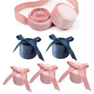 Velvet trouwring doos ketting oorbellen hanger opslag geschenkdozen vintage sieraden houder organisator voor voorstel verlovingsceremonie