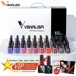 Venalisa 7,5 ml nagelgellak 60 Kleur Glitter kleur nagel vernis voor nagel art manicure top jas afwezig van email UV -gel vernissen
