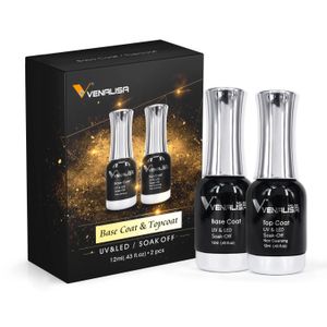 Venalisa Ensemble de déshydrateur de préparation d'ongles sans acide, vernis à ongles en gel, couche de finition, couche de base, kit de couleurs VIP, boîte de marque de luxe 240306