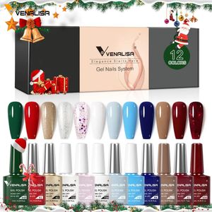 Venalisa Gel Nail Rolir Kit de couleur de Noël 6 / 12pcs / Set Winter Nails d'automne Base de caoutchouc Rose Natural Nude Color Series 240426