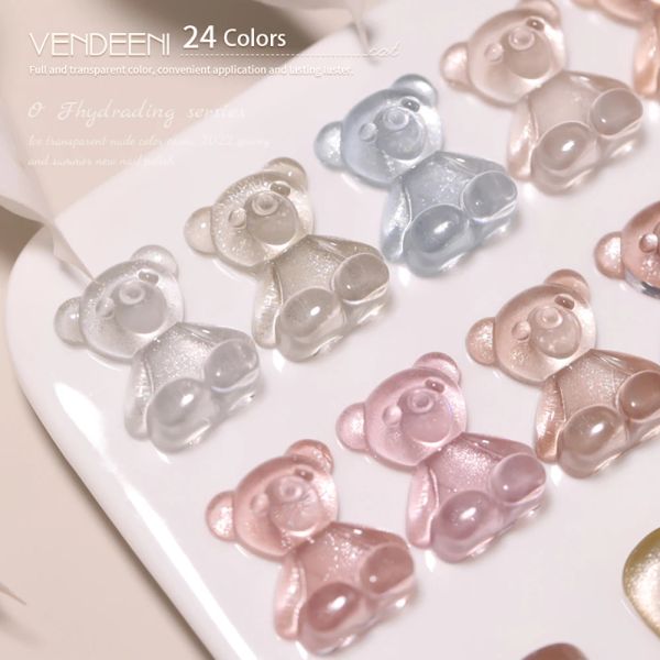 Vendeeni 24 colores Cat Gel Gel Gel Gelly Jelly Crystal UV Remojo Off Gel Varniz Magnetic Nail Art Gel Lacquer 15ml