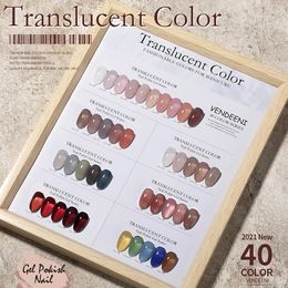 Vendeeni 40 kleuren doorschijnende gel nagellak naakt roze huidskleur kunst lak UV losweken vernis 15 ml 240229