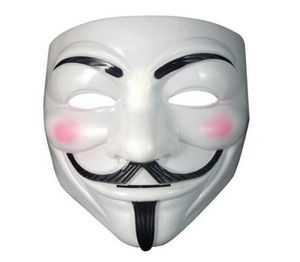 Masque Vendetta masque anonyme de Guy Fawkes déguisement d'Halloween blanc jaune 2 couleurs9534369