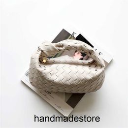 Venetaabottegaa Bolso de lujo Nube Mujer Plisado Sentido de alto grado Moda occidental Tejido blanco Mini anudado Jodie Bolsos de mano de cuero Y5O4