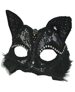 Venetiaans Masker Women039s Sexy Zwarte Glitter Fancy Kat Kant Oogmasker Halloween Kat Kant Oogmasker HJ1206841705