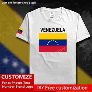 Venezuela vénézuélien coton t-shirt personnalisé Jersey Fans bricolage nom marque haute rue mode Hip Hop lâche décontracté t-shirt 220616gx