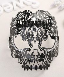Venise Cosplay fer masque diamant mascarade amusant masque pour les yeux fête reine masque complet métal strass bal