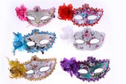 Vrouwen Sexy Masker Hallowmas Venetiaans Masker Maskerade Maskers met Bloemveer en Rhinestone Pasen Dance Party Vakantie Masker Drop Shipping