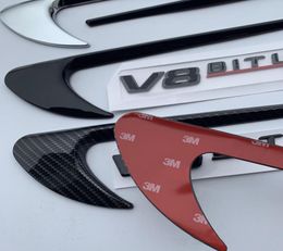 Vent Fender Trim Emblem Blade Logo V8 Biturbo 4Matic voor Mercedes Benz AMG V8 C200 C300 E300 E400 W213 Auto Styling Side Sticker1991805