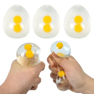 Funky Egg Squishy Alivio del estrés Juguetes de huevo de doble yema Bolas de yema Squishies para niños Reductor de ansiedad Juego sensorial Alivio de tensión para adultos