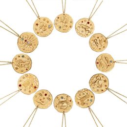 Vercret Zodiac Necklace 925 Sterling Silver Constellation Gold hanger ketting voor vrouwen sieraden Gift CX200609 270E