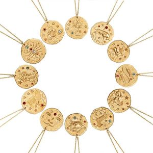 Vercret collier zodiaque 925 argent Sterling Constellation or pendentif collier pour femmes bijoux cadeau CX200609255b