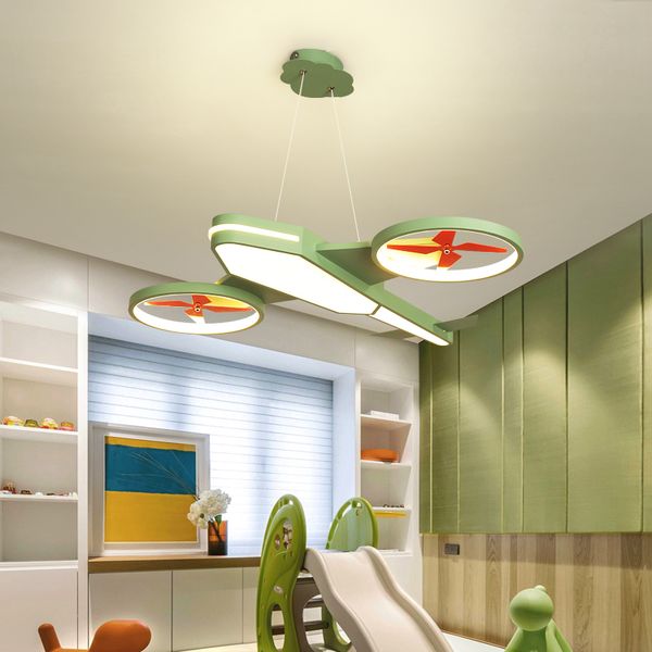 Candelabros led modernos Verllas, luces azules para niños, luces para el hogar del bebé para dormitorio, avión, habitación de niños, lámpara de araña de AC85-265V