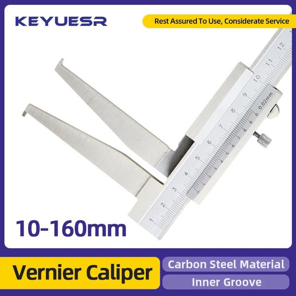 Vernier CliperS 10-160 mm Inner Groove Interper Vernier Caliper en acier inoxydable Chauche longue pour l'outil de mesure de diamètre intérieur Gauge 30-300 231207