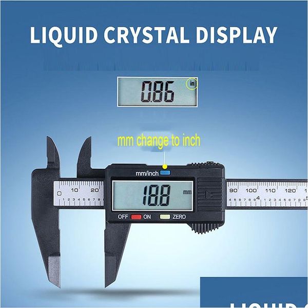 Vernier CliperS 150 mm LCD Plastique électronique à étrier numérique avec micromètre à materromètre Batteromètre Office de gouttes d'outils SCHO DHRKP