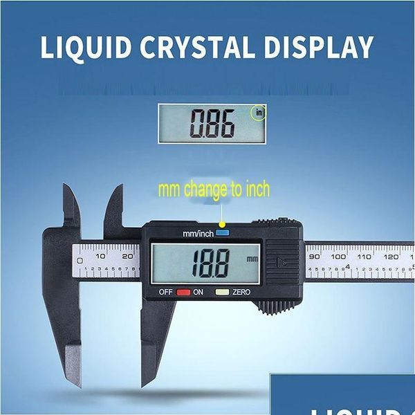 Vernier Calipers 150 mm LCD Caliper digital Electronic Plastic con calibre de batería Micrómetro Medición de la herramienta de entrega Oficina de entrega Dhasi Dhasi