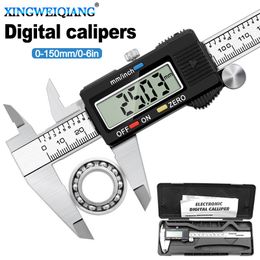 Calibradores Vernier 6 pulgadas 0-150mm herramienta de medición calibrador de acero inoxidable calibrador Vernier Digital 230516