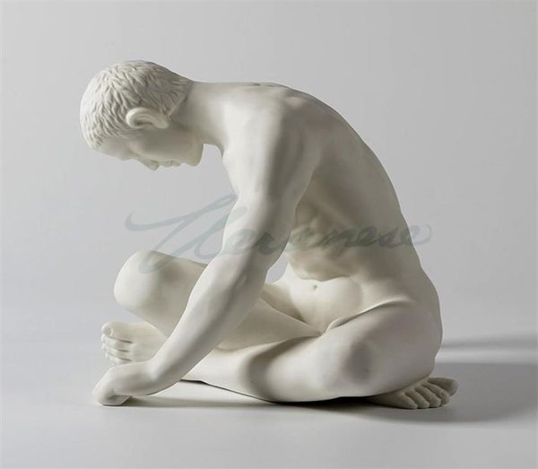 Veroni Ceramics Reducción Burning Simple Modern Naked Male Sculpture Artist039s Decoración del hogar Desktop Statue270U4136259