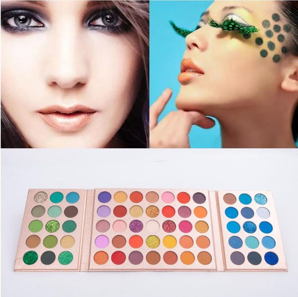 VERONNI Eyeshadow Makeup Palette Shimmer Matte 65 Pop Colors Professional Blendable Soft Cream High Pigmented Warm Bright Smoky Colorful Cosmetic Eye Shadows