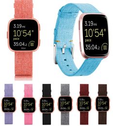 Versa Sports Woven Fabric Band Woven Nylon Canvas Watchband Buckle Brochette Fitbit Versa Lite Smartwatch Watch Band Wrist S6592421