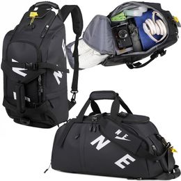 Versátil mochila de bolsa de lona convertible: deportes al aire libre, gran capacidad, bolsa de gimnasia resistente al agua con correa de cuerpo cruzado
