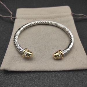 Veelzijdige dy herenarmband ontwerper kabel manchet zilveren armband vintage klassieke hoge kwaliteit prachtige luxe armband mode opening accessoires zh151 B4