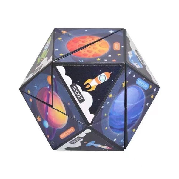 Versátil Infinito Cubo Mágico Rompecabezas Geometría 3D Extraterrestre Descompresión para niños Tecnología Negra Transformación Regla Mágica Pequeño Juguete Regalo