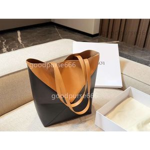 Sac Loe polyvalent Femmes Puzzle Pold sacs fourre-tout Designer Handheld Patchwork Leather Fashion Lady Totes grande capacité One épaule arrière de qualité haut de gamme Hztv