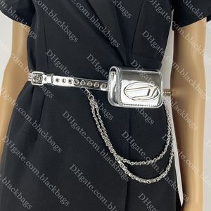 Sac de taille punk polyvalent concepteur de ceinture pour femmes Sac de robe polyvalente sac crossbody bumbag coloride colore en métal mini portefeuille