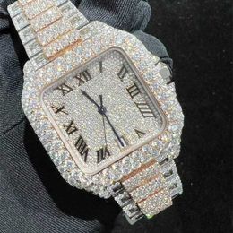 Version cartis pierres Moisanite Nouvelles montres Rose Gold Sier Pass Test Mens Diamonds Top Quality Automatic Mouvement Mouvement ETA Full Iced Out 2TOnew 317265