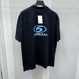 Version High B Family 24SS T-shirt de surf avec des manches courtes usées et ponctuées navires en vrac Fit Unisexe Style