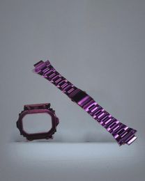 Versie Purple GX56 Metal Watchstrap 316 roestvrijstalen horlogebanden en bezel voor GX56BB GXW56 met gereedschapsschroef horlogebanden1388652