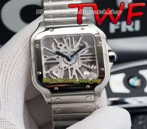 Versie TWF 0015 033 Skelet -wijzerplaat Zwitsers 4S20 Modificeer kwartsbeweging 0018 Mens Watch 316L Steel Case Bracelet Watches 0007 DO5971917