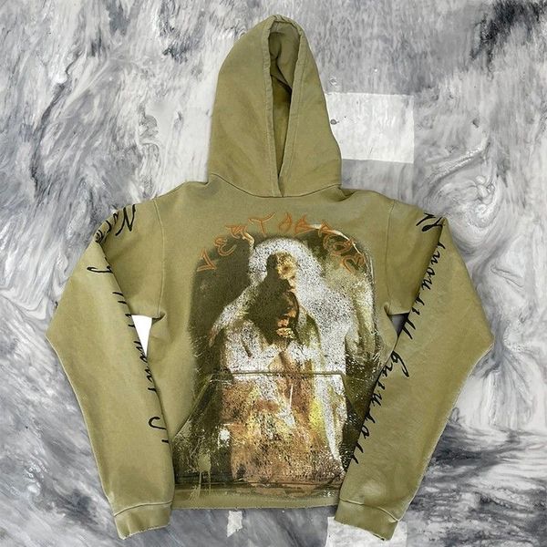 VERTABRAE Army Green Praying Hoodie Holy Spirit Prayer sweat à capuche pour hommes et femmes Hip Hop Automne Hiver Oversize High Street Unisexe Streetwear Sweat à capuche SMLXL