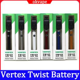 Vertex Twist Verwarm Batterij Voorverwarmen Batterij Verstelbare Spanning 380mAh Batterijen Blister USB Charger Kits Voor 510 Draad E Sigaretten vape Pen