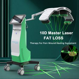 Vertical 10D 532nm lumière laser verte corps brûlant les graisses sculptant les bras appareil d'amincissement des jambes thérapie au laser de bas niveau douleur supprimer la relaxation musculaire