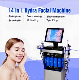 Máquina de belleza Vertical 14 en 1 para exfoliación facial, dermoabrasión con diamante, limpieza profunda de la piel, eliminación de pigmentos, acelera el metabolismo de la piel