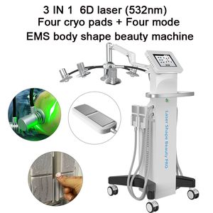 Verticaal 3 in 1 6D Lipo Laser Afslanken Machine Vet Freezing Technology EMS Draai Huid Body Shaping Fat Removal Beauty Apparatuur