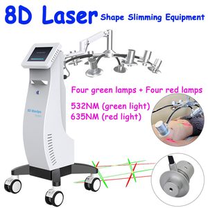 Laser 8D vertical amincissant le corps de retrait de graisse de machine formant l'utilisation rouge verte de salon de lumière de Lipolaser