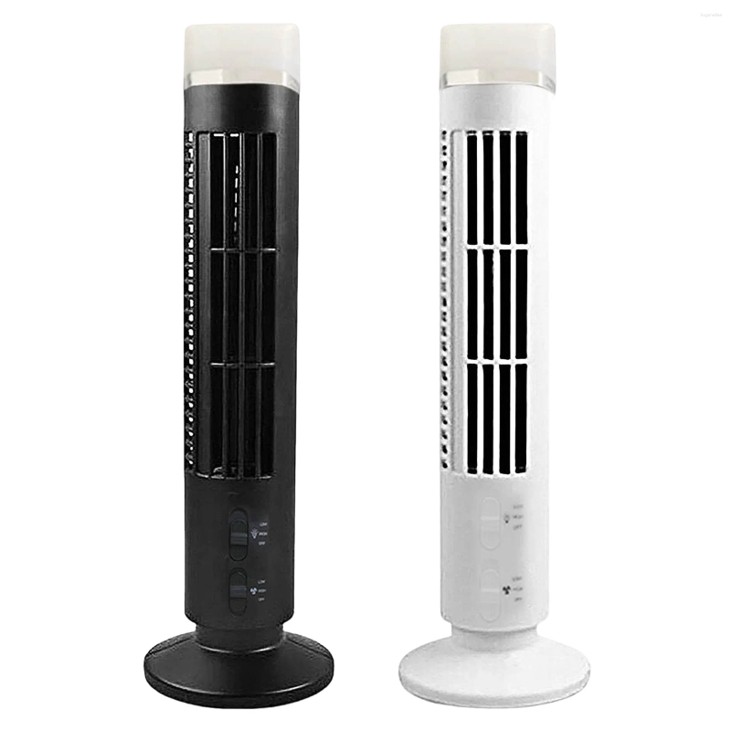 Ventilador de aire acondicionado vertical, torre eléctrica de 3W sin aspas con luz USB enchufable o alimentado por batería de 2 velocidades para oficina