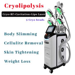 Máquina de adelgazamiento de criolipólisis moldeadora de cuerpo de congelación de grasa Vertical eliminación de celulitis 40k cavitación Lipo láser diodo pérdida de peso