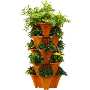 Las macetas apilables de jardinería vertical crecen más utilizando un espacio limitado y una pila de plantas con el mínimo esfuerzo 231228