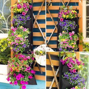 Planteur de jardin suspendu vertical, pots de fleurs, mise en page, support mural étanche, sac de culture, utilisation intérieure et extérieure, nouveau design