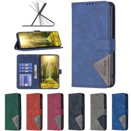 Verticale hybride lederen portemonnee kisten voor Moto G13 G23 4G G53 5G G73 G 5G 2023 Sam Galaxy A34 A54 5G Geometrie Lijn ID Creditcard Slot Holder Pocket Cover Telefoon Pouch